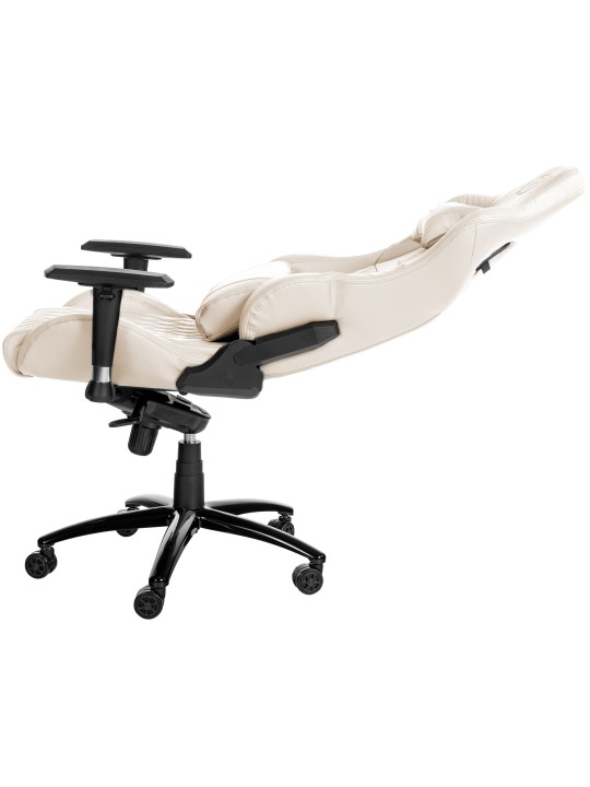 Cadeira de escritório Keren couro genuíno, creme