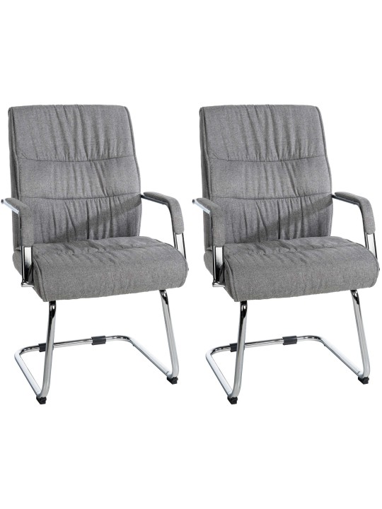 Conjunto de 2 cadeiras para visitantes em tecido Sievert, cinza claro