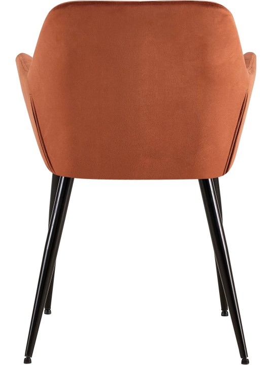 Conjunto de 2 cadeiras de jantar Emia em veludo, castanho