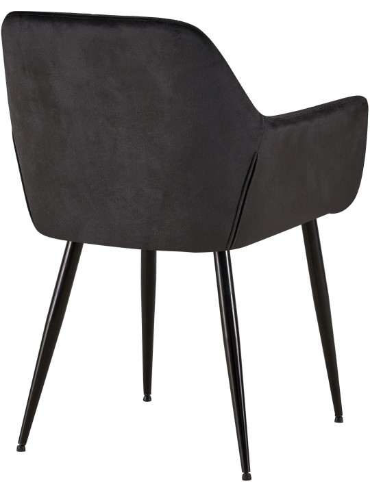 Conjunto de 2 cadeiras de jantar Emia em veludo, preto