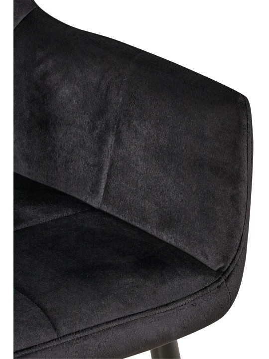 Conjunto de 2 cadeiras de jantar Emia em veludo, preto