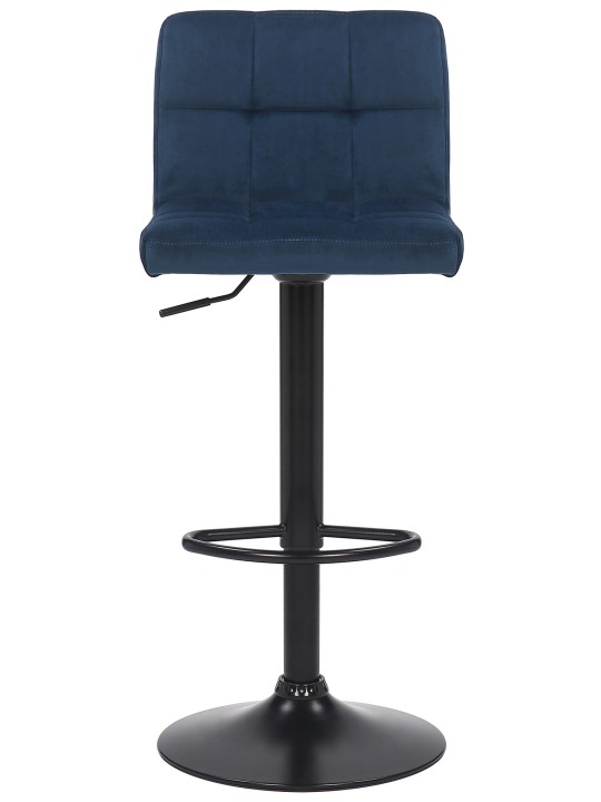 Banqueta alta Feni veludo, azul
