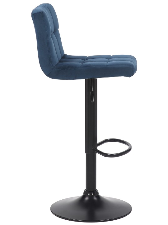 Banqueta alta Feni veludo, azul