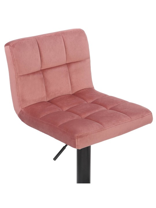 Banqueta alta Feni veludo, rosa