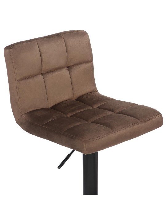 Banqueta alta Feni veludo, castanho