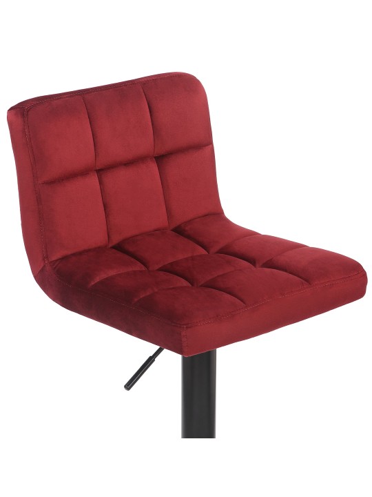 Banqueta alta Feni veludo, vermelho