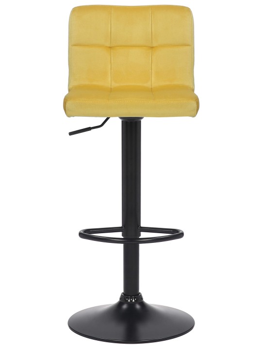 Banqueta alta Feni veludo, amarelo