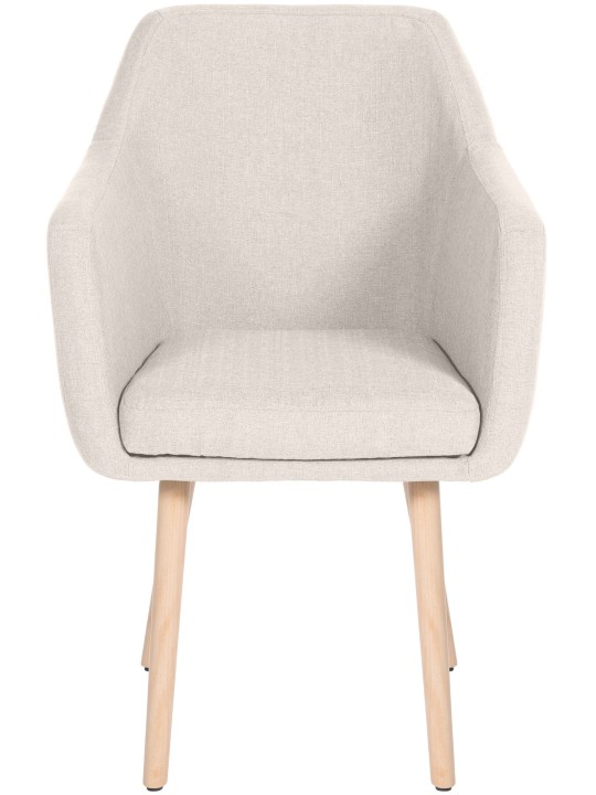 Cadeira para visitantes Utrecht tecido natural, creme