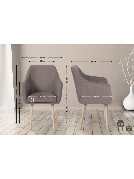 Cadeira para visitantes Utrecht tecido natural, taupe