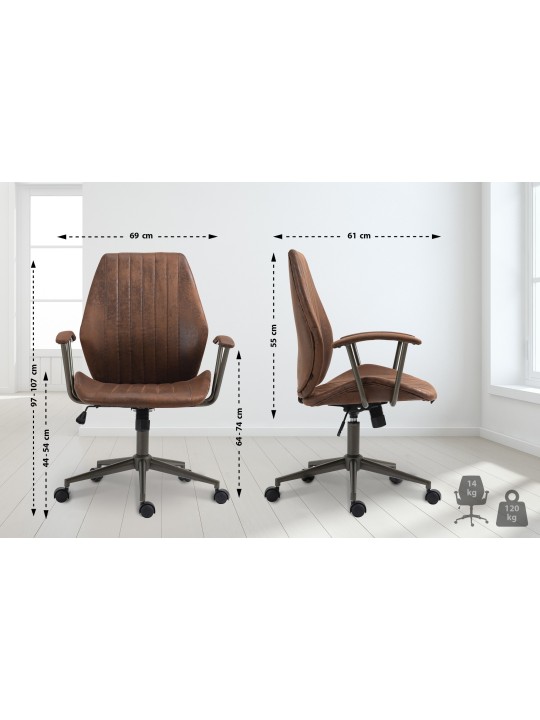 Cadeira de escritório Nampa, conhaque