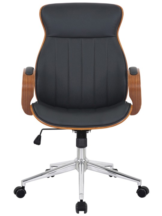 Cadeira de escritório Melilla em pele sintética, nogueira/preto