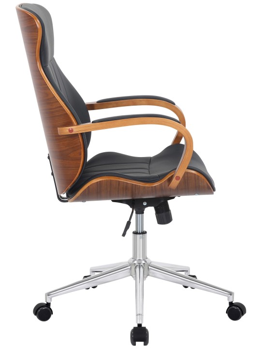 Cadeira de escritório Melilla em pele sintética, nogueira/preto
