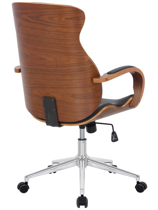 Cadeira de escritório Melilla em pele sintética, nogueira/preto