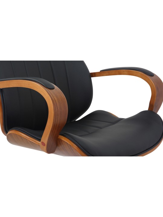 Cadeira de escritório Melilla em pele sintética, nogueira/preto