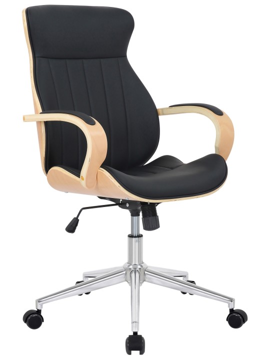 Cadeira de escritório Melilla em pele sintética, natural/preto
