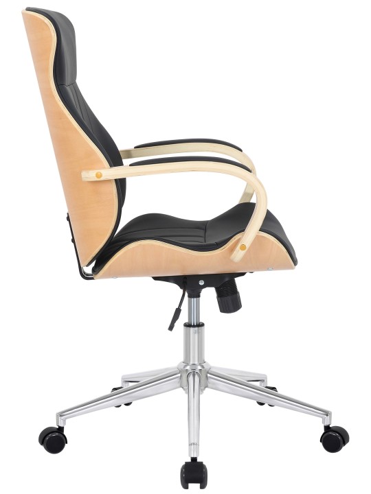 Cadeira de escritório Melilla em pele sintética, natural/preto