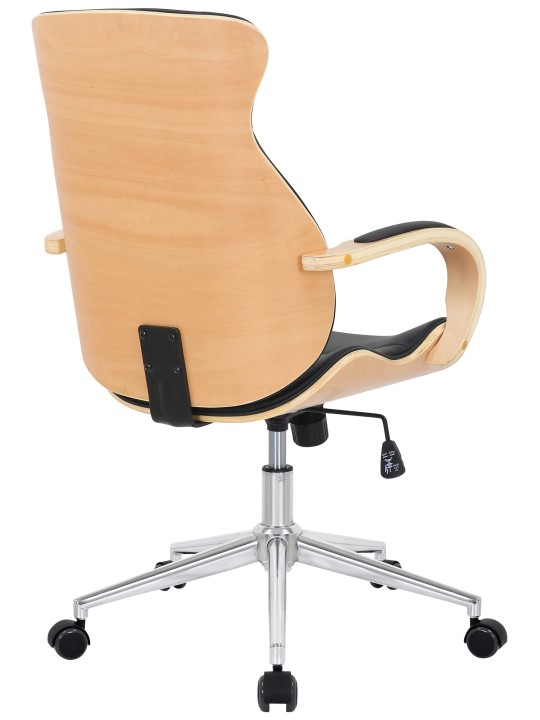 Cadeira de escritório Melilla em pele sintética, natural/preto