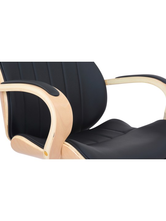 Cadeira de escritório Melilla em pele sintética, natural/preto