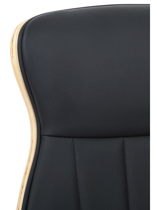 Cadeira de escritório Melilla em pele sintética, natural/preto