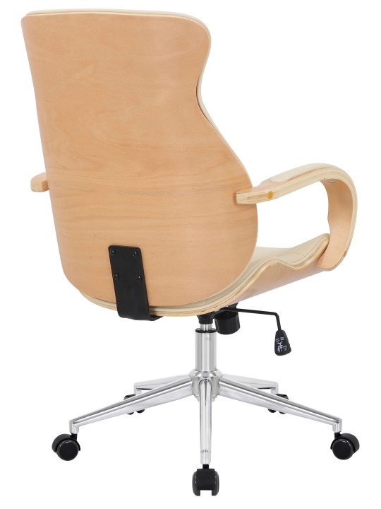 Cadeira de escritório Melilla em pele sintética, natural/creme