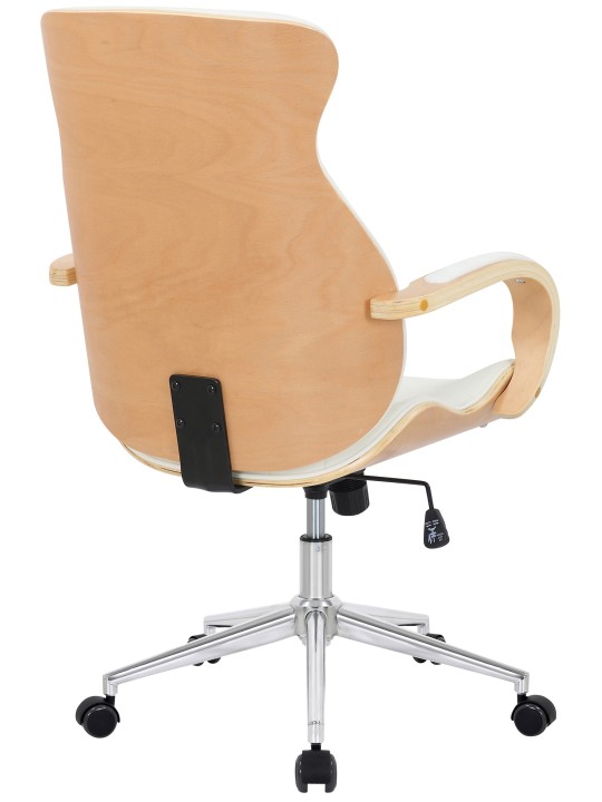 Cadeira de escritório Melilla em pele sintética, natural/branco