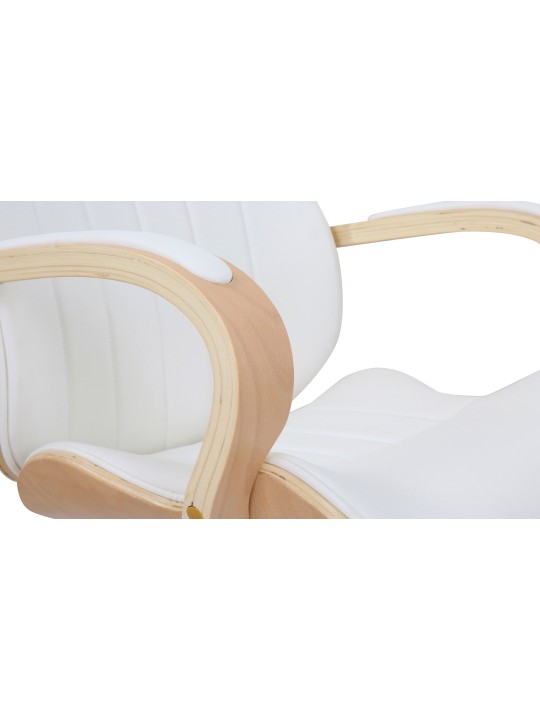 Cadeira de escritório Melilla em pele sintética, natural/branco