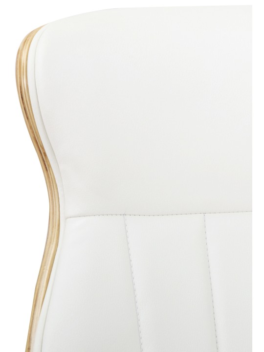 Cadeira de escritório Melilla em pele sintética, natural/branco