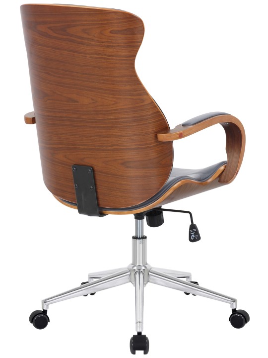 Cadeira de escritório Melilla em pele sintética, nogueira/cinza