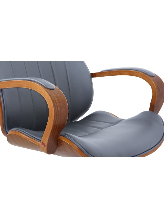 Cadeira de escritório Melilla em pele sintética, nogueira/cinza