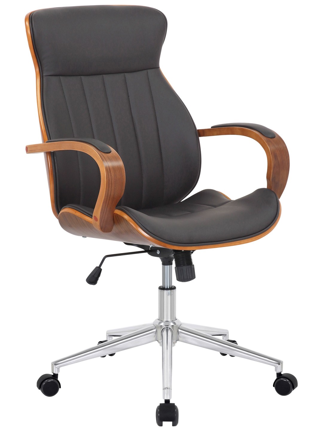 Cadeira de escritório Melilla em pele sintética, nogueira/castanho