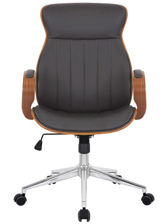 Cadeira de escritório Melilla em pele sintética, nogueira/castanho
