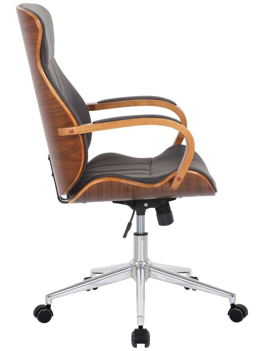 Cadeira de escritório Melilla em pele sintética, nogueira/castanho