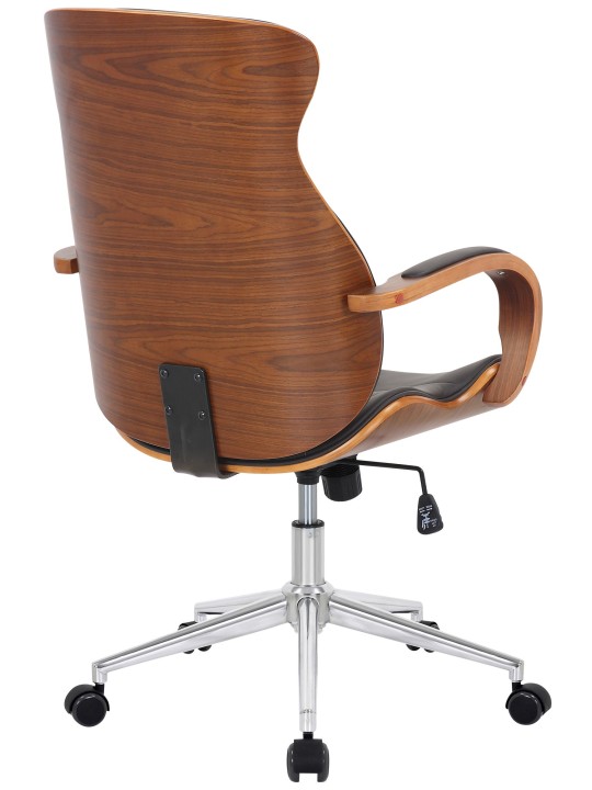 Cadeira de escritório Melilla em pele sintética, nogueira/castanho