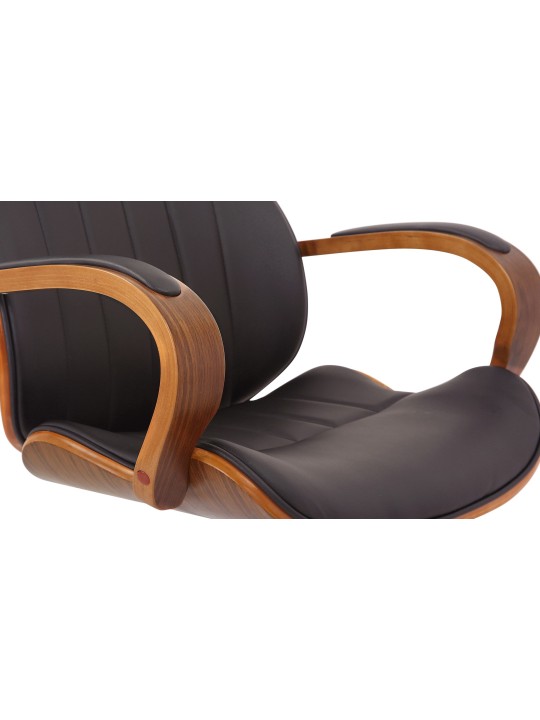 Cadeira de escritório Melilla em pele sintética, nogueira/castanho