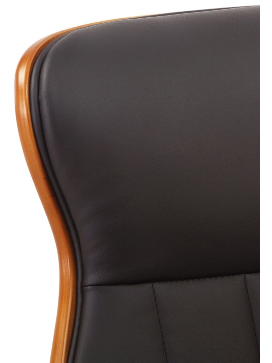 Cadeira de escritório Melilla em pele sintética, nogueira/castanho