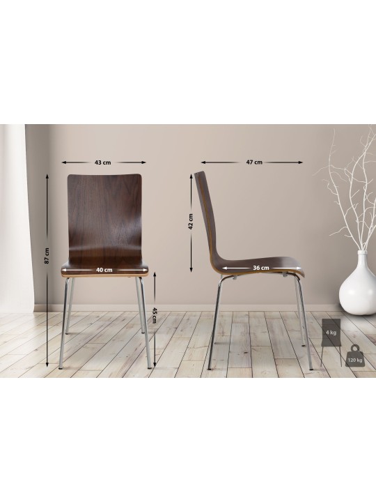 Cadeira para visitantes Pepe, nogueira