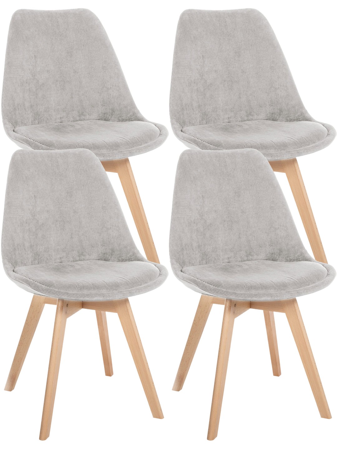 Conjunto de 4 cadeiras de corda Linares, bege