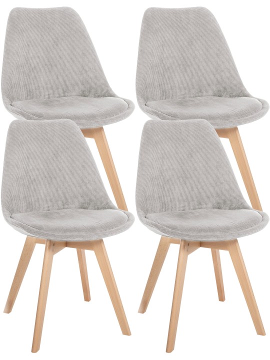 Conjunto de 4 cadeiras de corda Linares, bege