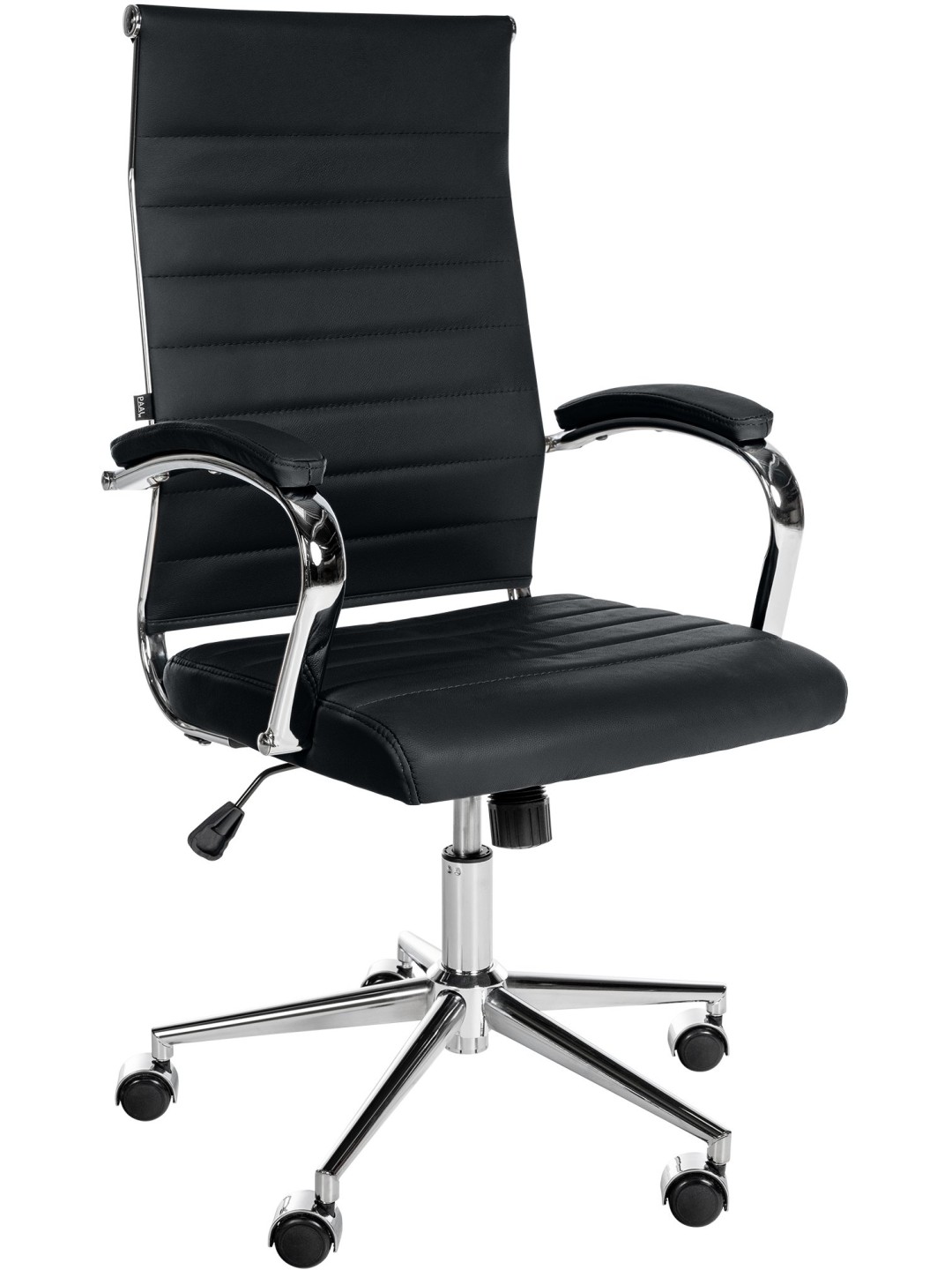 Cadeira de escritório Mollis em pele genuína, preto