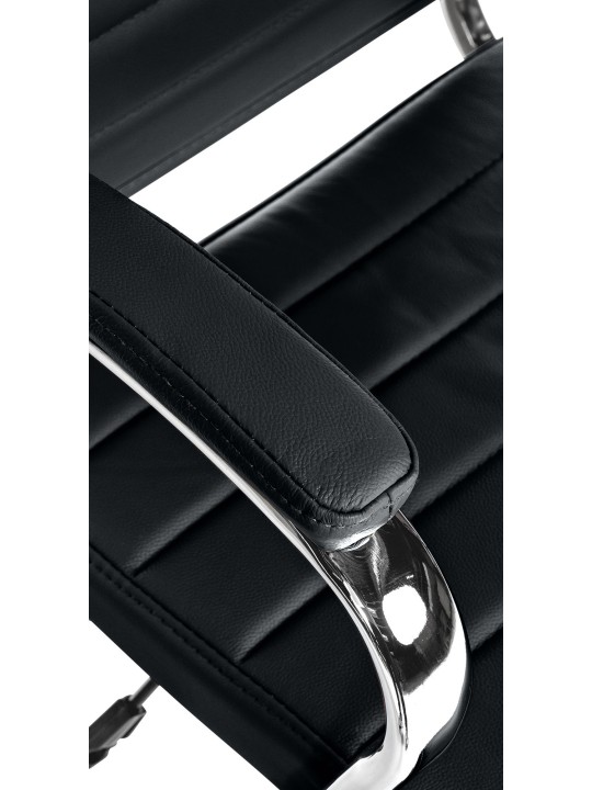 Cadeira de escritório Mollis em pele genuína, preto