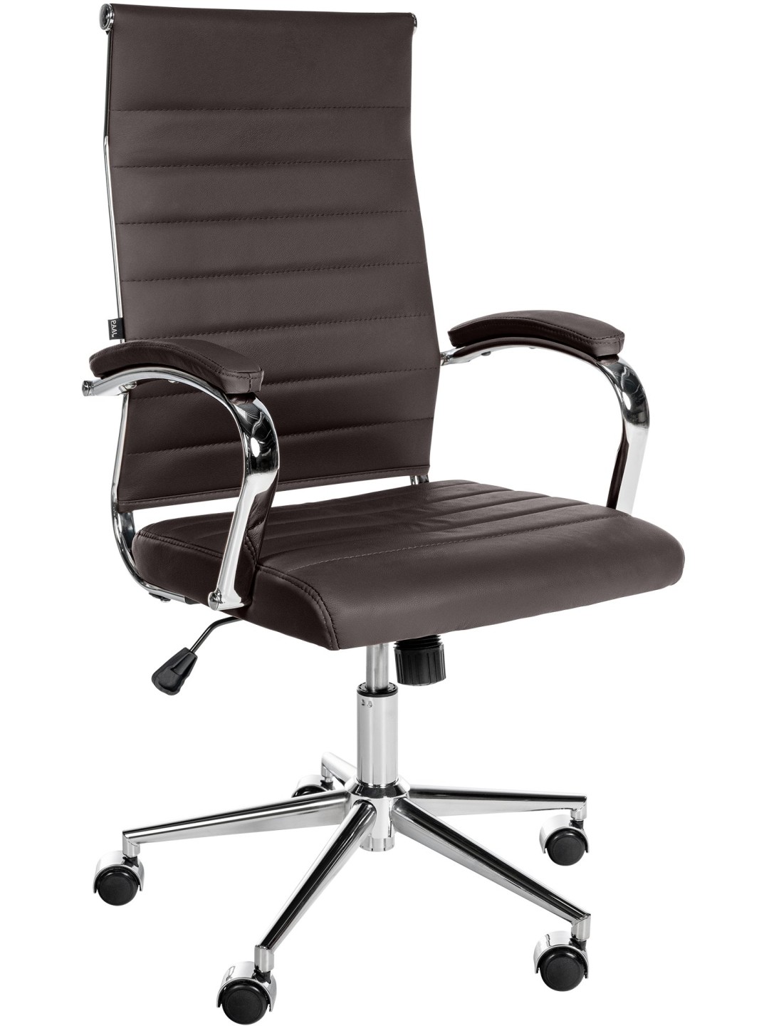 Cadeira de escritório Mollis em pele genuína, café