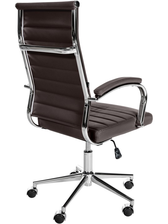 Cadeira de escritório Mollis em pele genuína, café