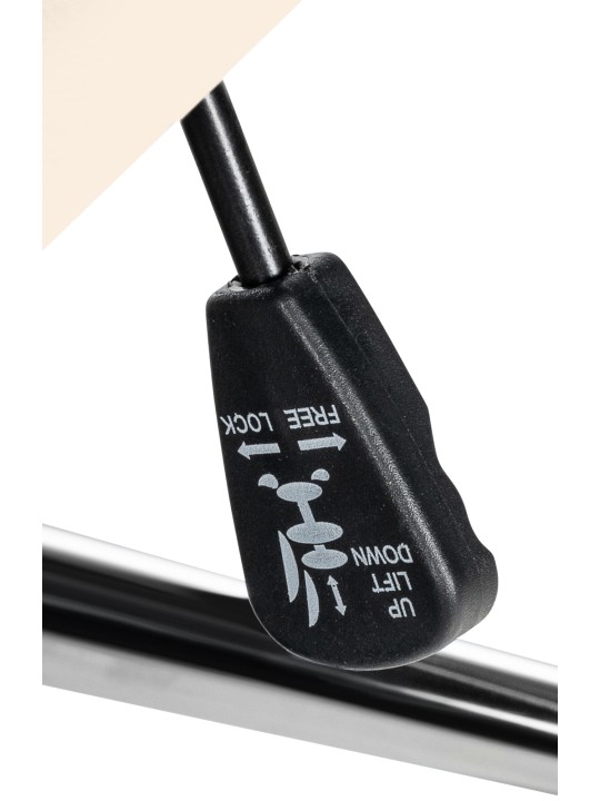 Cadeira de escritório Mollis em pele genuína, creme