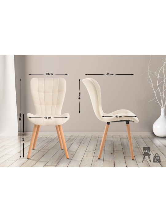 Cadeira Elda PU natural, creme