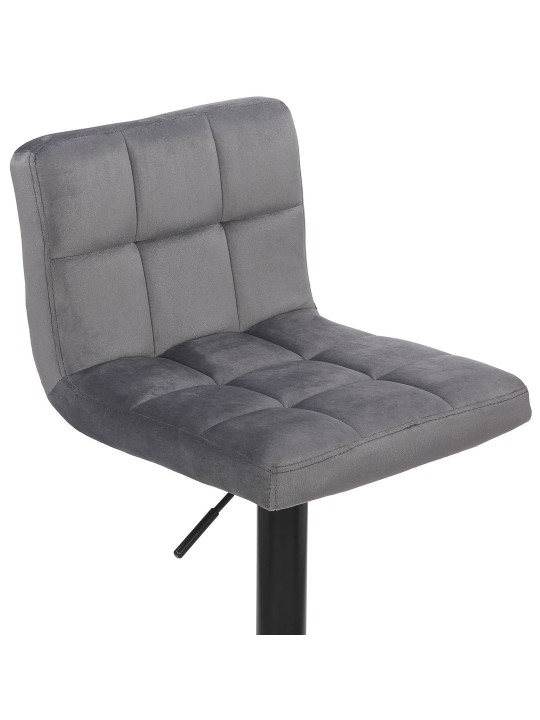 Conjunto de 4 bancos altos Feni veludo, cinza