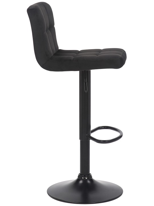 Conjunto de 4 bancos altos Feni veludo, preto