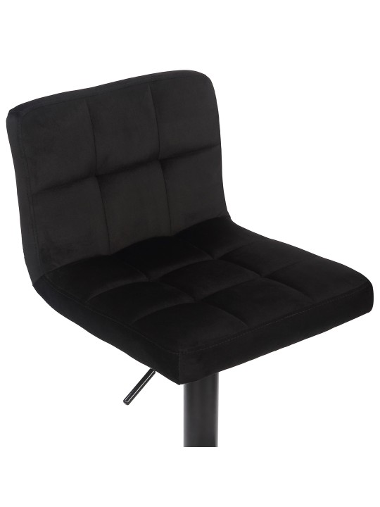 Conjunto de 4 bancos altos Feni veludo, preto