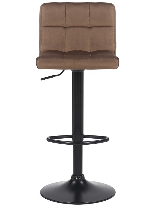 Conjunto de 4 bancos altos Feni veludo, castanho