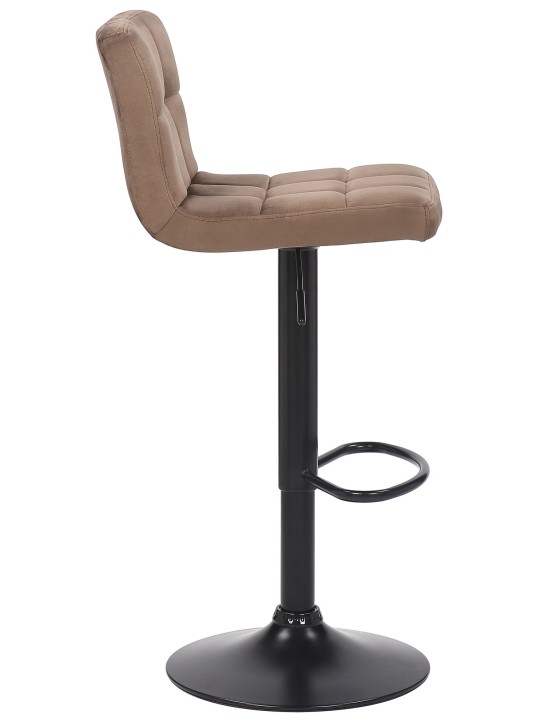 Conjunto de 4 bancos altos Feni veludo, castanho