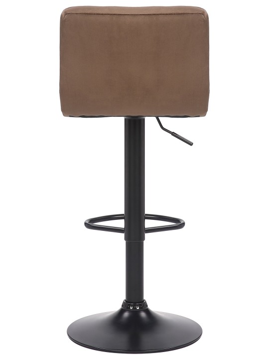 Conjunto de 4 bancos altos Feni veludo, castanho